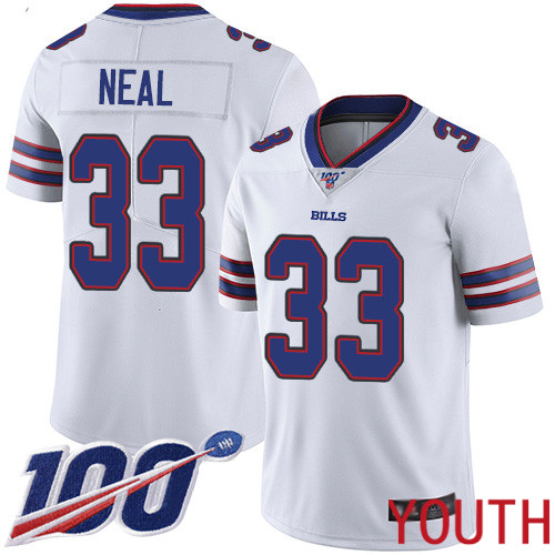 Youth Buffalo Bills #33 Siran Neal White Vapor Untouchable Limited Player 100th Season NFL Jersey